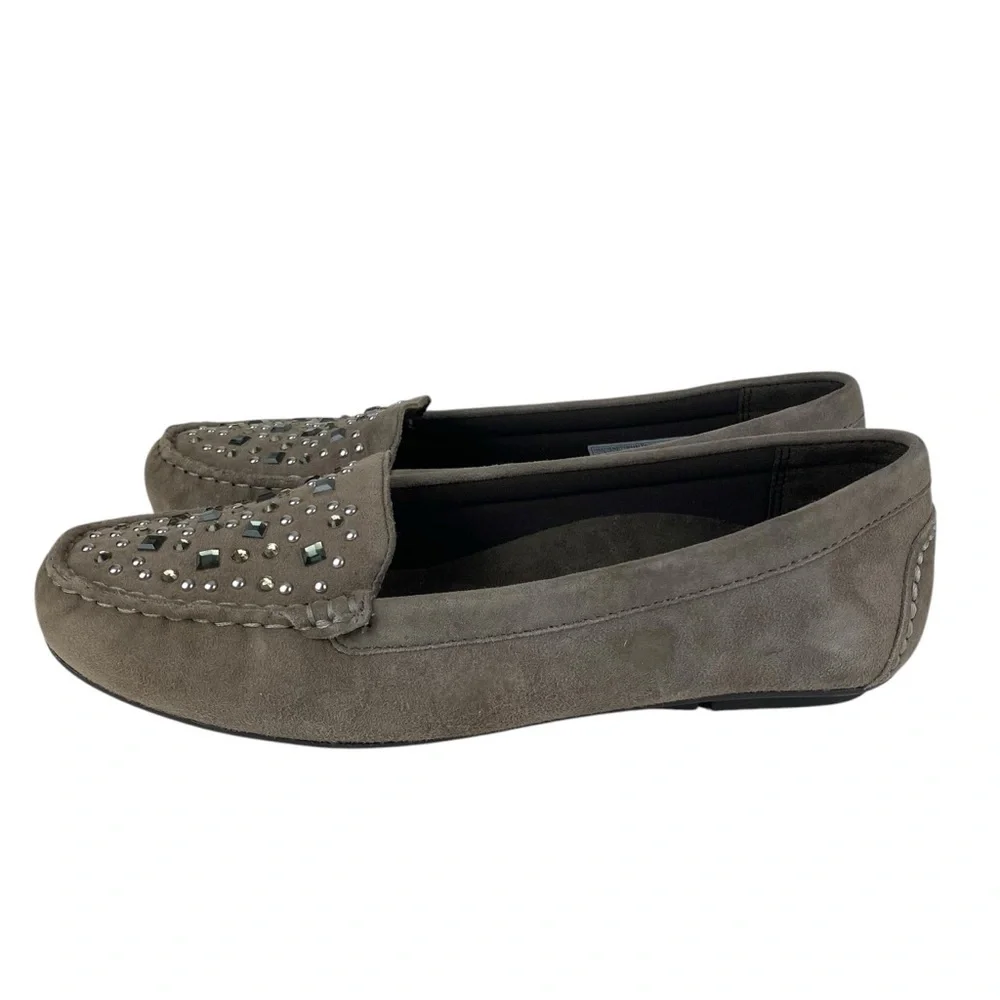 Vionic Athens Loafers Slip on Moccasins Taupe Gray Leather Women’s Size 7.5 - Picture 9 of 13